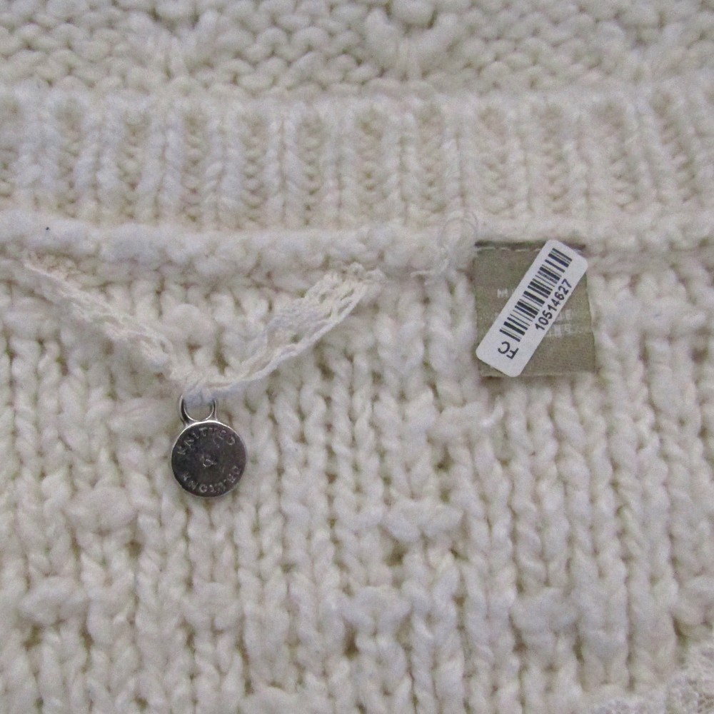 Anthropologie Knitted & Knotted Lace Trim Betten Sweater Tunic In Cream - S View 6